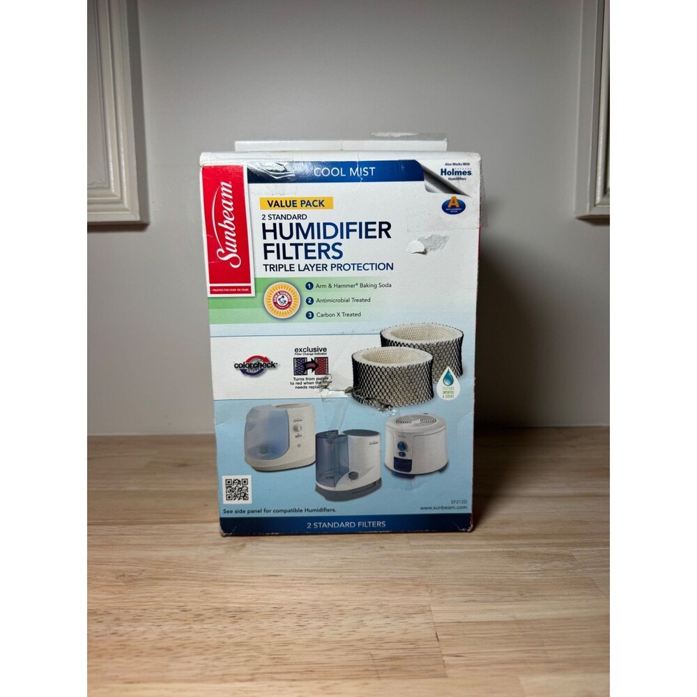 Sunbeam Cool Mist - 2 (Two) Humidifier Filters Value Pack SF212D w/Color Check
